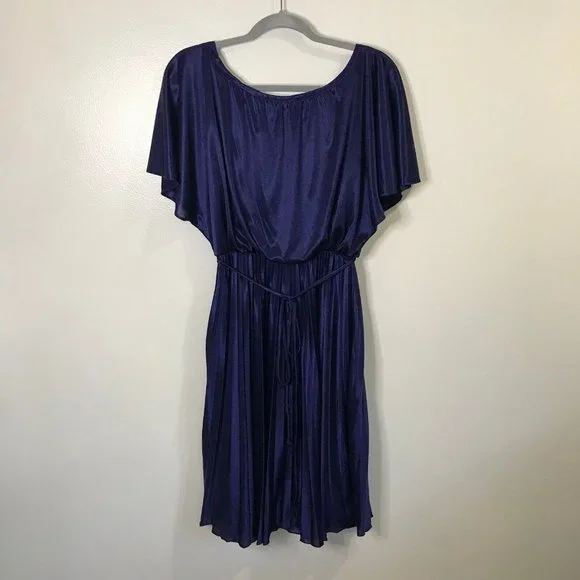 blue dress dressbarn dressbarn | Dresses | Dressbarn Dress Barn Collection Dress Size 8 Medium  Blue Satin Pleated